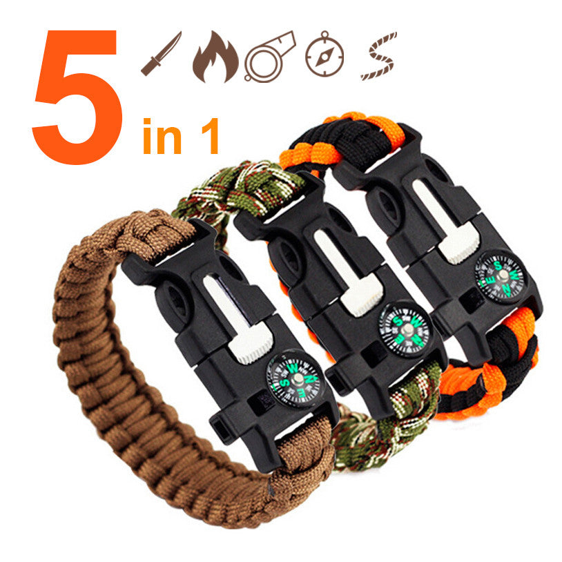 5 in one survival bracelet