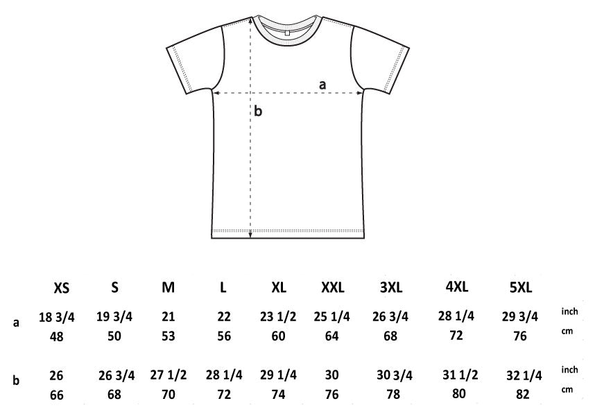 mens clothing size guide t-shirts