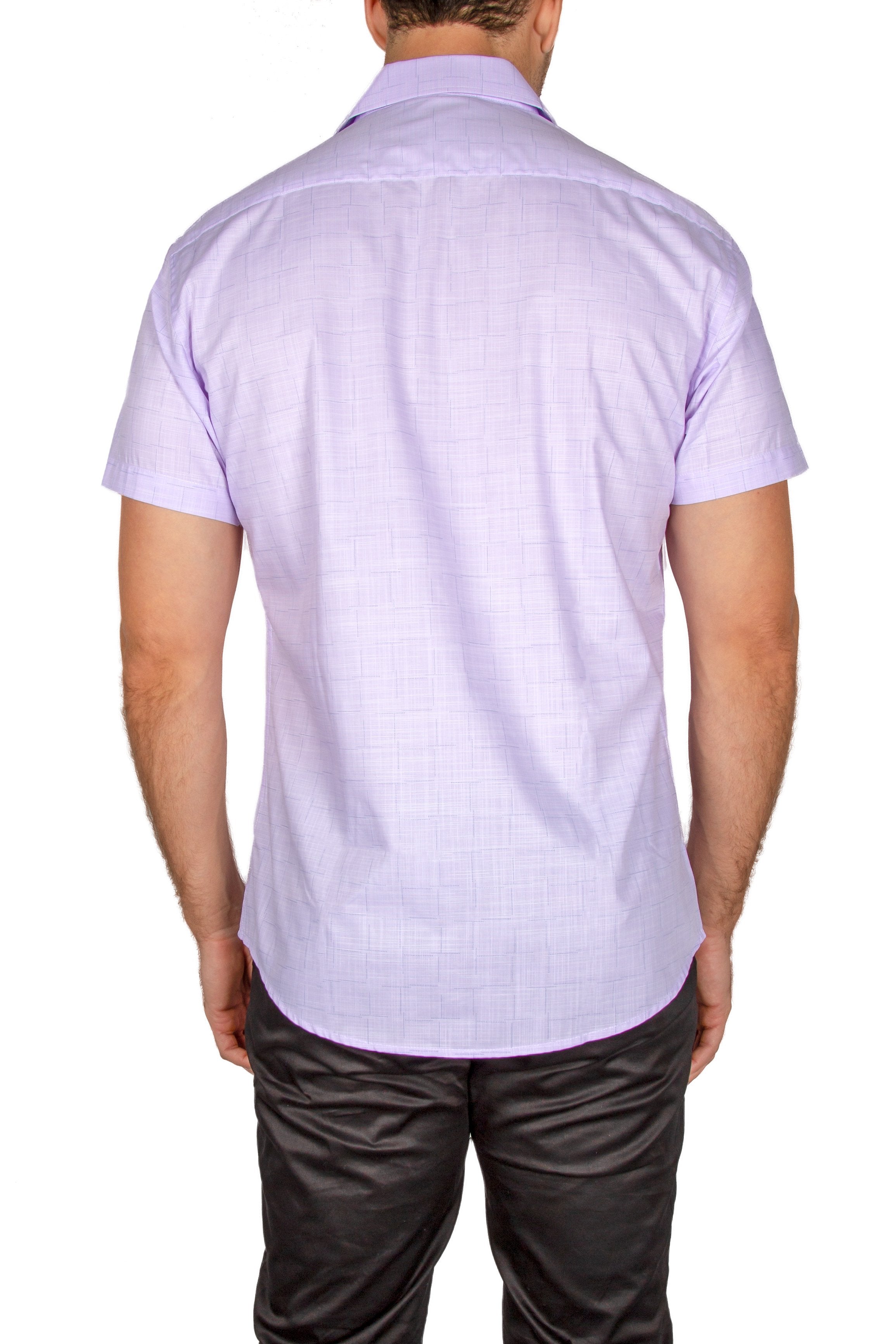 BESPOKE - Mens Lilac Short Sleeve Dress Shirt - Modern Fit - 182114 ...