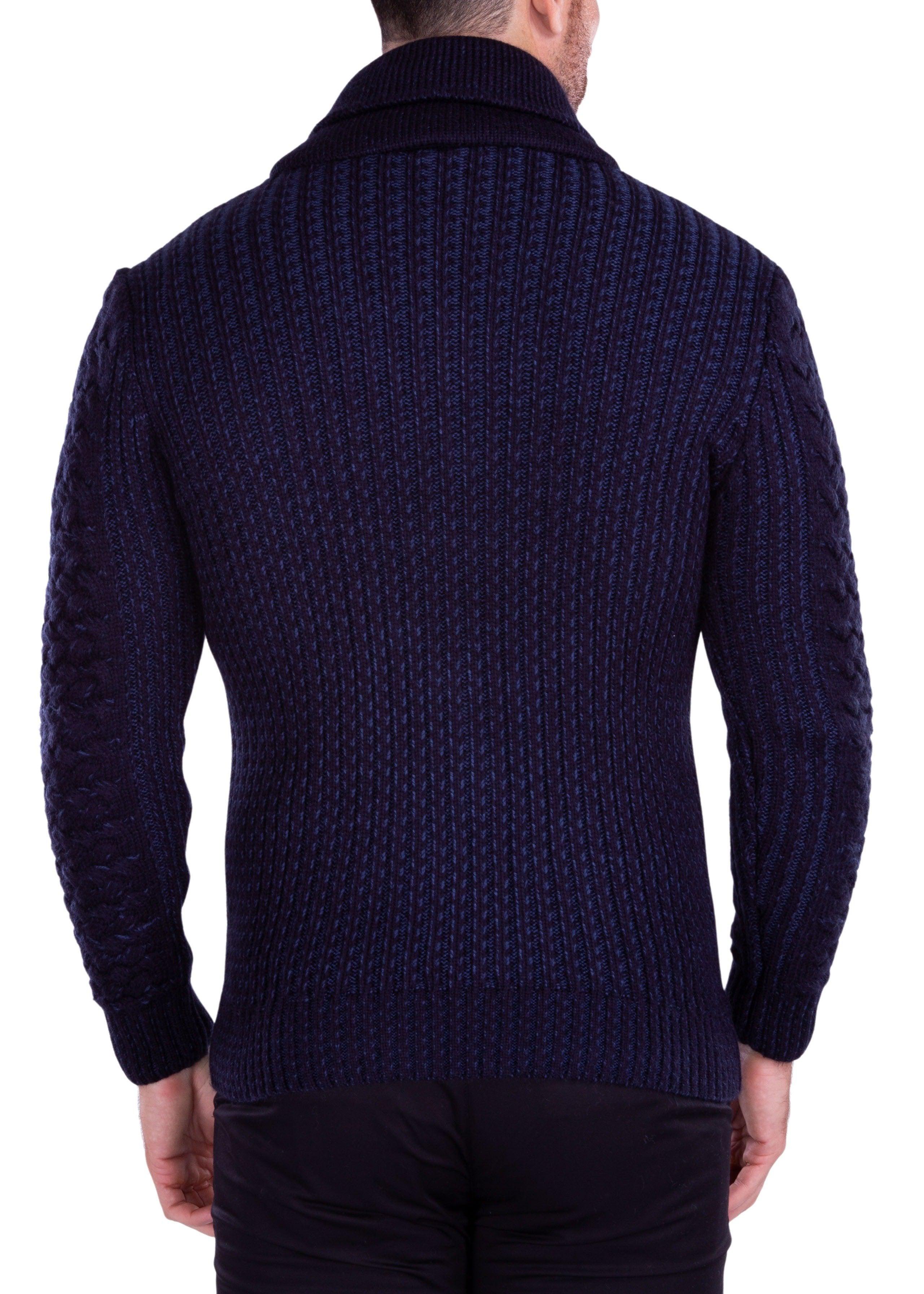 Quarter Zip Pullover Sweater Navy– BESPOKE MODA