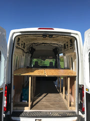 Ford Transit Van conversion - raised bed install platform 1 - #vanlife