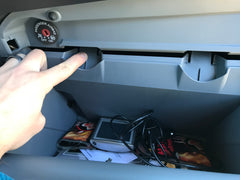 Ford Transit van conversion cabin air filter install release glove compartment