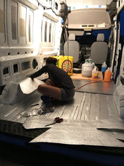 Ford Transit van conversion - van build floor installation - wheel wells - #vanlife