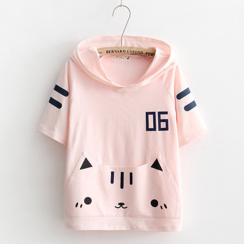 pink cat hoodie with ears