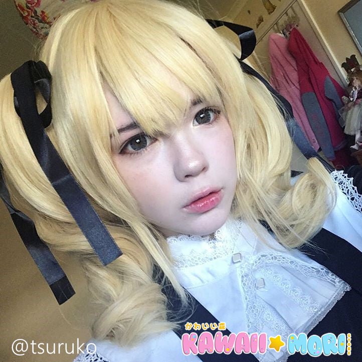 45cm Short Curly Blonde Batman Harley Quinn Synthetic Anime