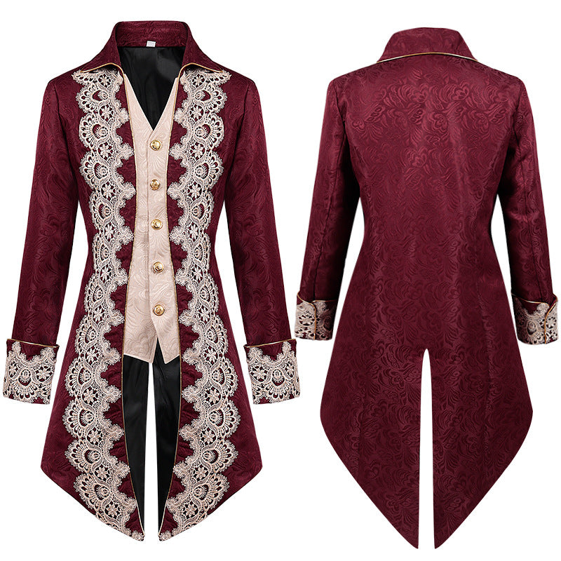 Men's Steampunk Victorian Jacket Vintage Tailcoat Medieval Frock Renai ...
