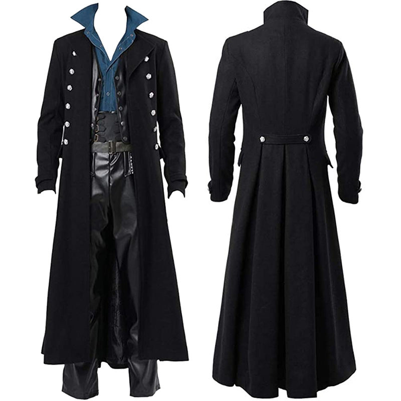 Mens Steampunk Vintage Jacket Gothic Victorian Frock Coat Uniform Hall ...