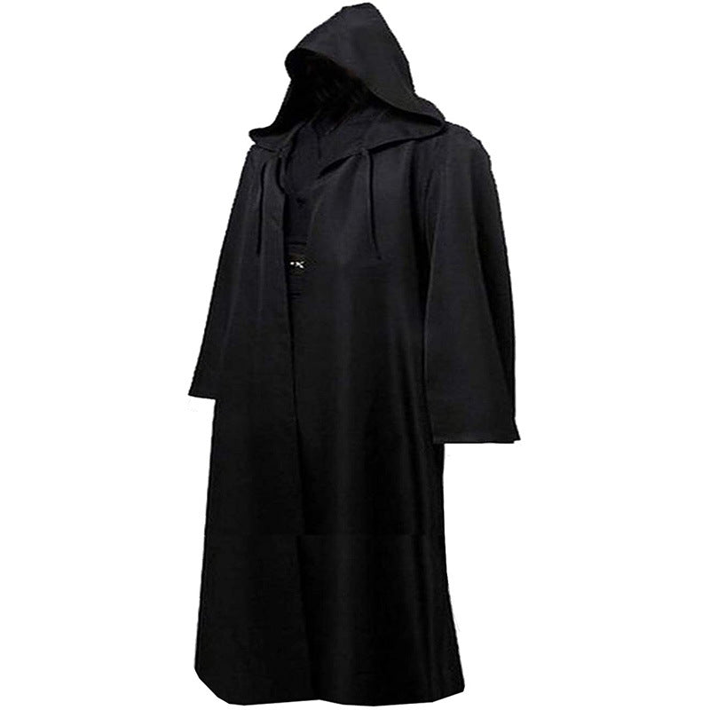 Adult Kids Wizard Tunic Hooded Robe Halloween Cloak Knight Fancy Cospl ...