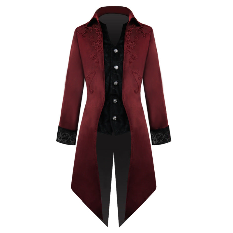 Men's Steampunk Vintage Tailcoat Gothic Victorian Frock Coat Halloween ...