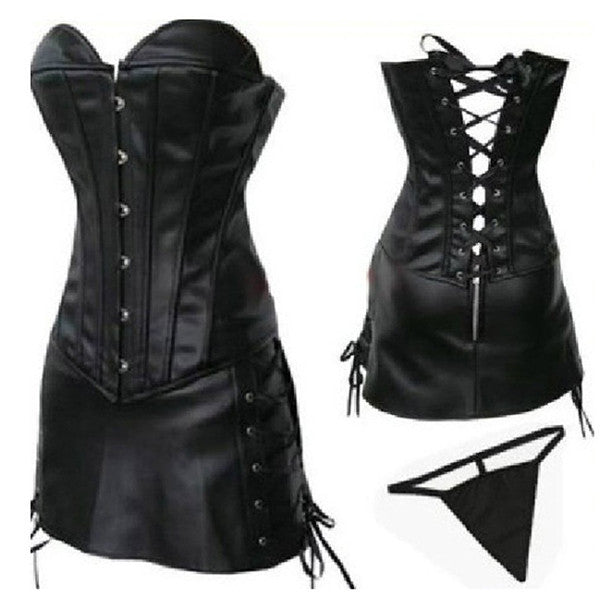 New Fashion Style Sexy Leather Corset Outfits Dresses|Hiipps.com