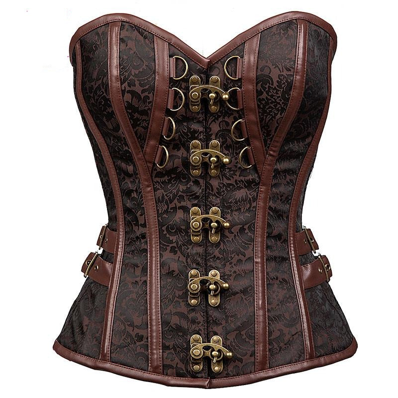 Brown Overbust Corset Steampunk Costume Clothing with Skirt – Hiipps
