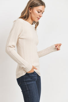 Dani Braided Knit T-shirt Sweater