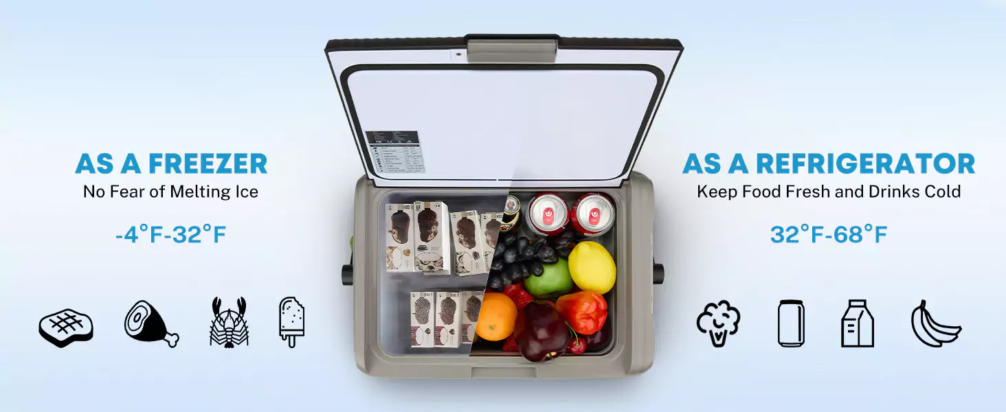 Automobile refrigerator cooling features