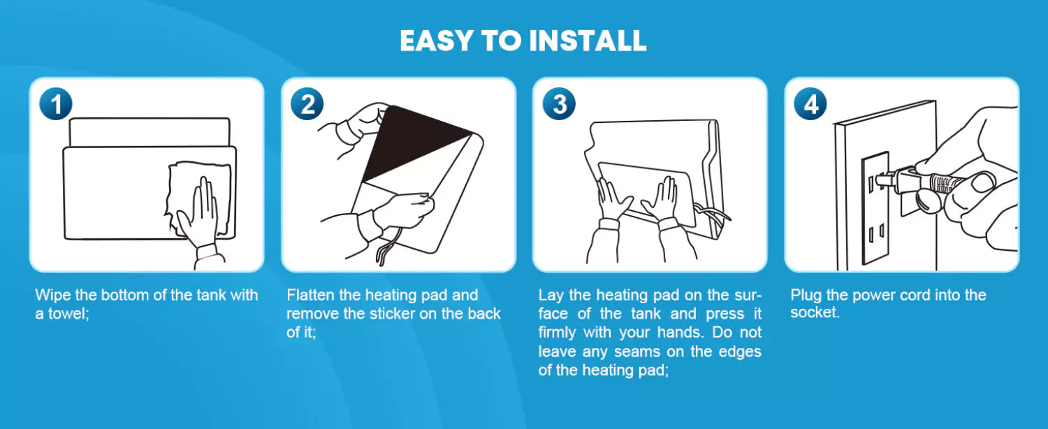 Easy installation of heated RV tank pads