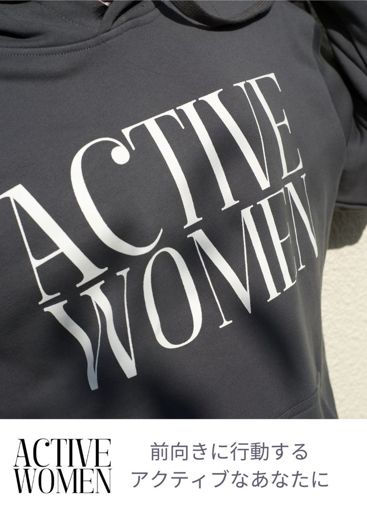 ACTIVE WOMEN ロゴ フーディー デザイン レディース