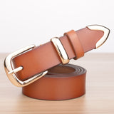 Wholesale and retail Genuine leather women belt vintage metal embossing leather belts for women strap female pin buckle - onlinejewelleryshopaus