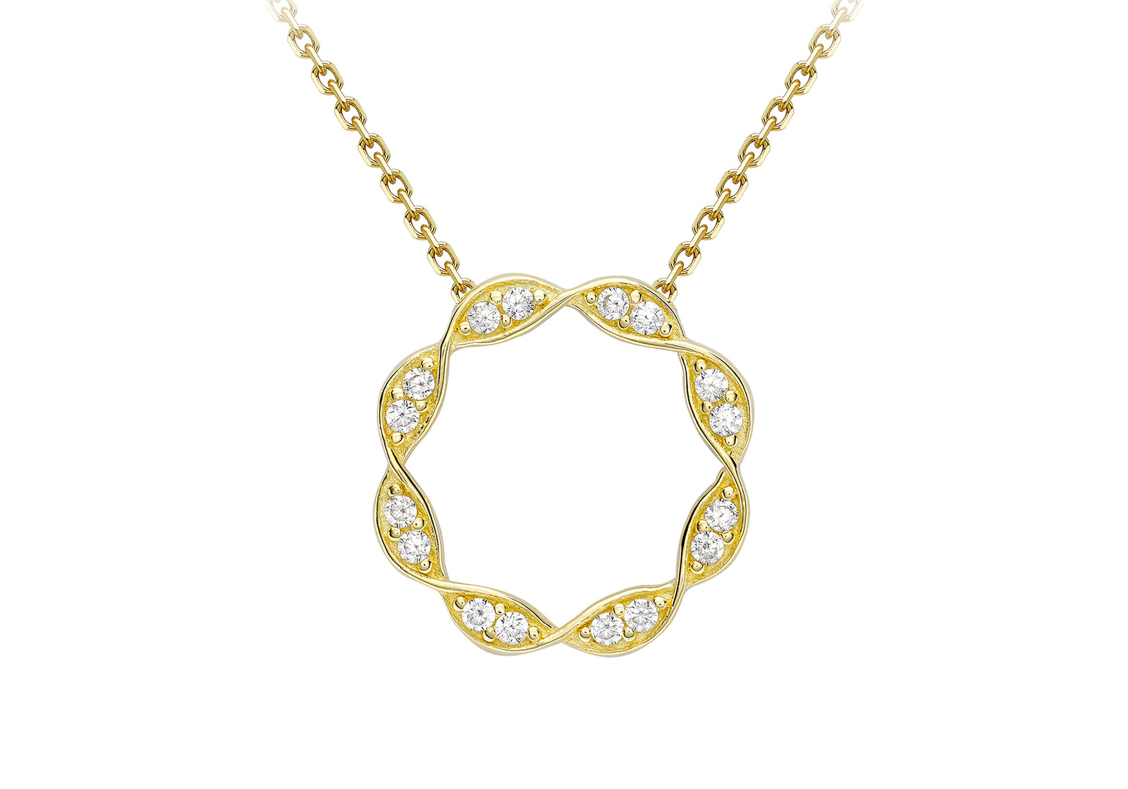 Gold Jewellery 9ct Yellow Gold Star Double Chain Necklet NK378