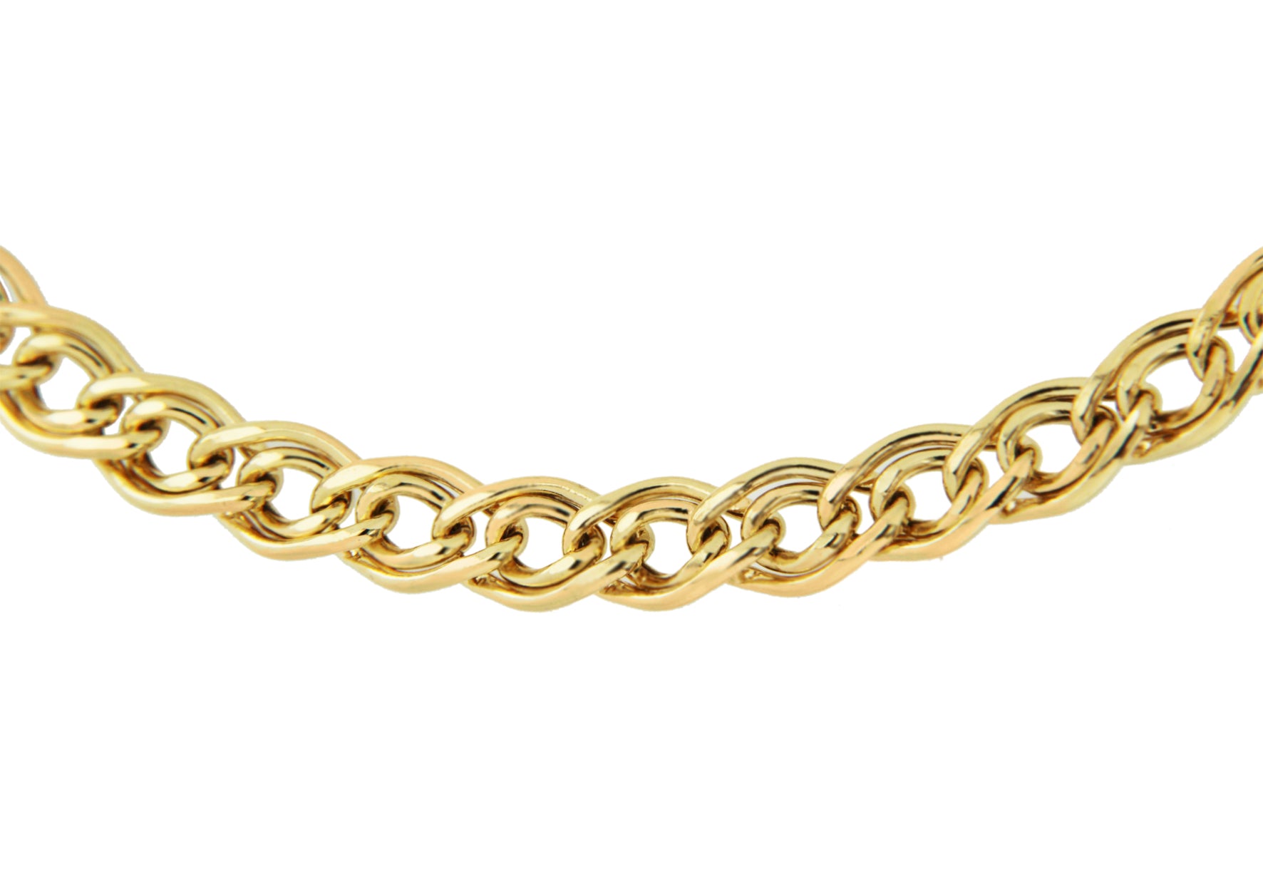 9ct Yellow Gold Textured Oval Belcher Chain Bracelet - Tzefira