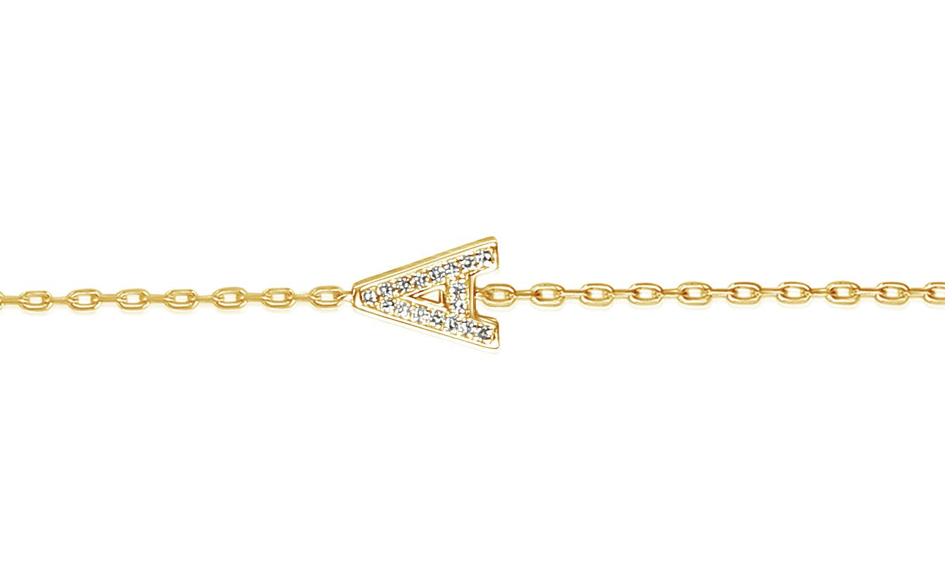 Diamond Initial N Gold Bracelet – Ntinga Jewellery