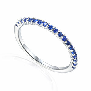 Blue Topaz White Gold Eternity Ring - Tzefira