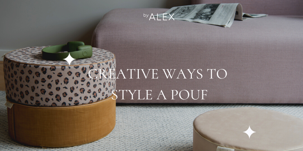 creative ways to style a pouf