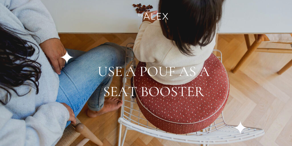 pouf as a seat booster