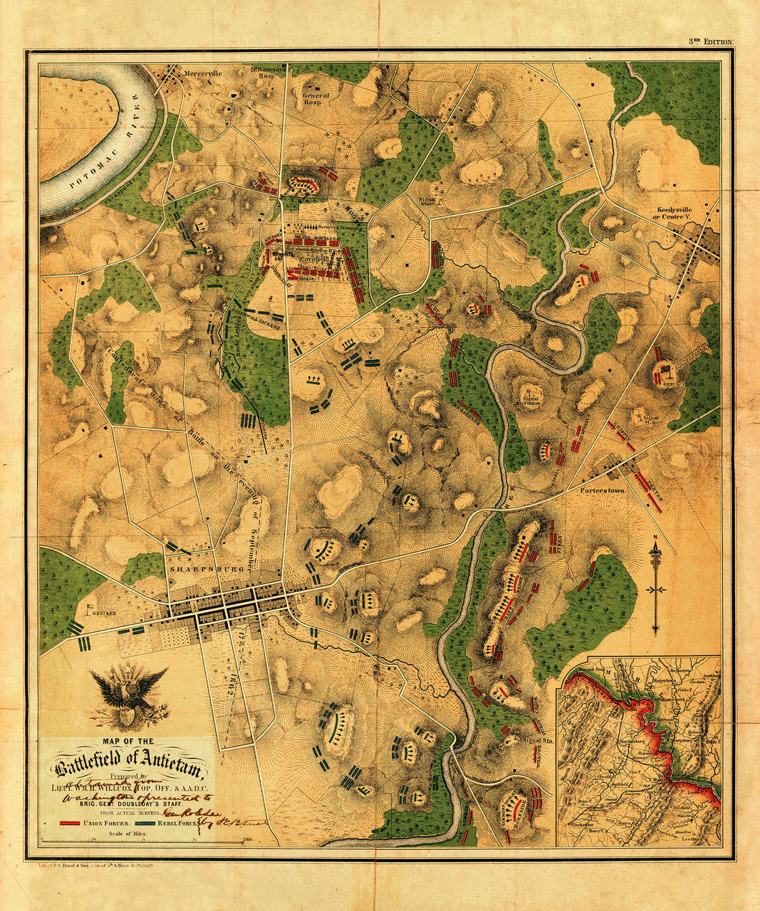 Antietam 1862, American Civil War, Willcox Map | Battlemaps.us