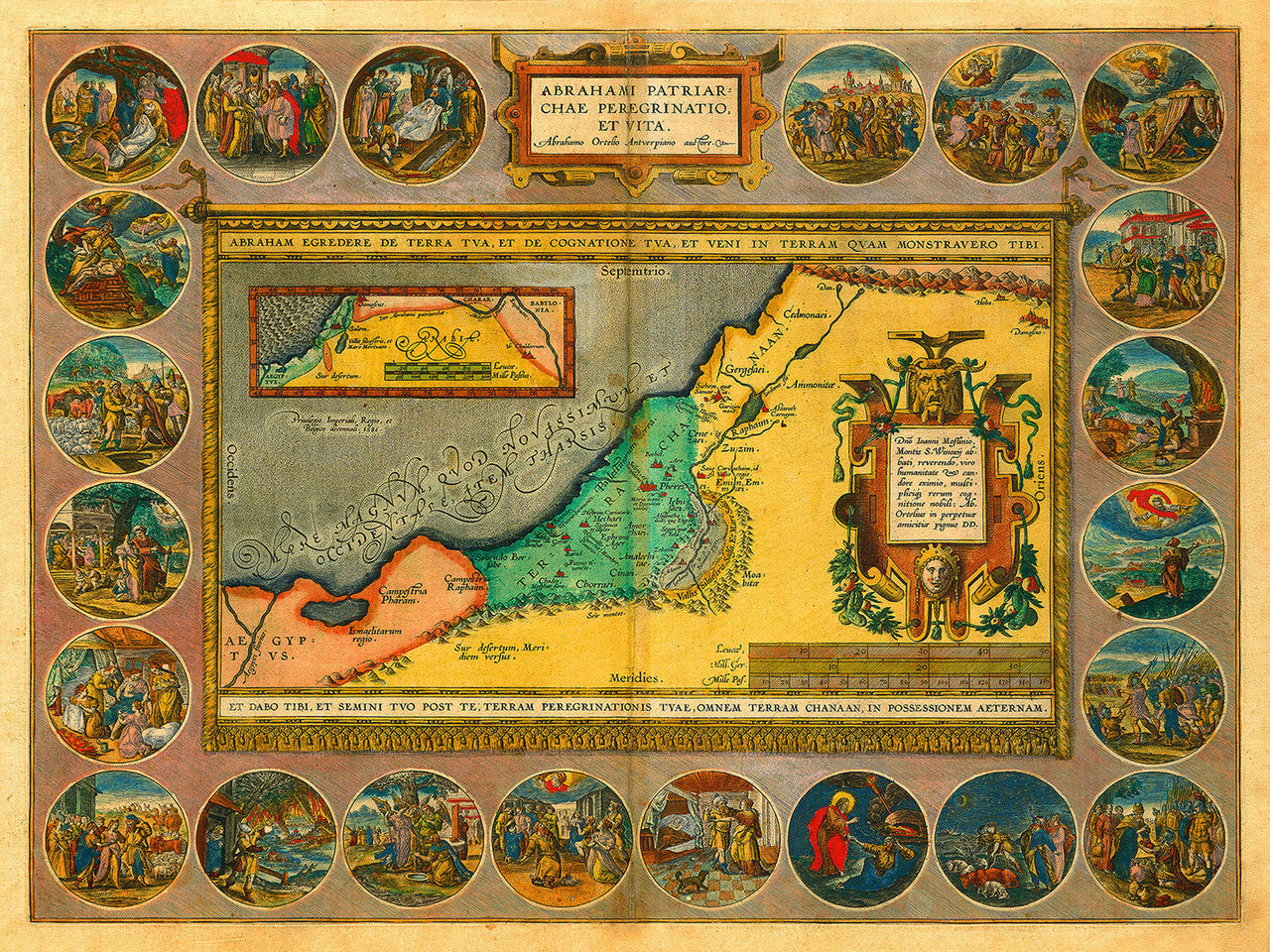 Acient Map Of The Holy Land With Abraham S Life Travels Battlemaps Us   Holy Land 1592 Ortelius  38461.1413735410.1280.1280 