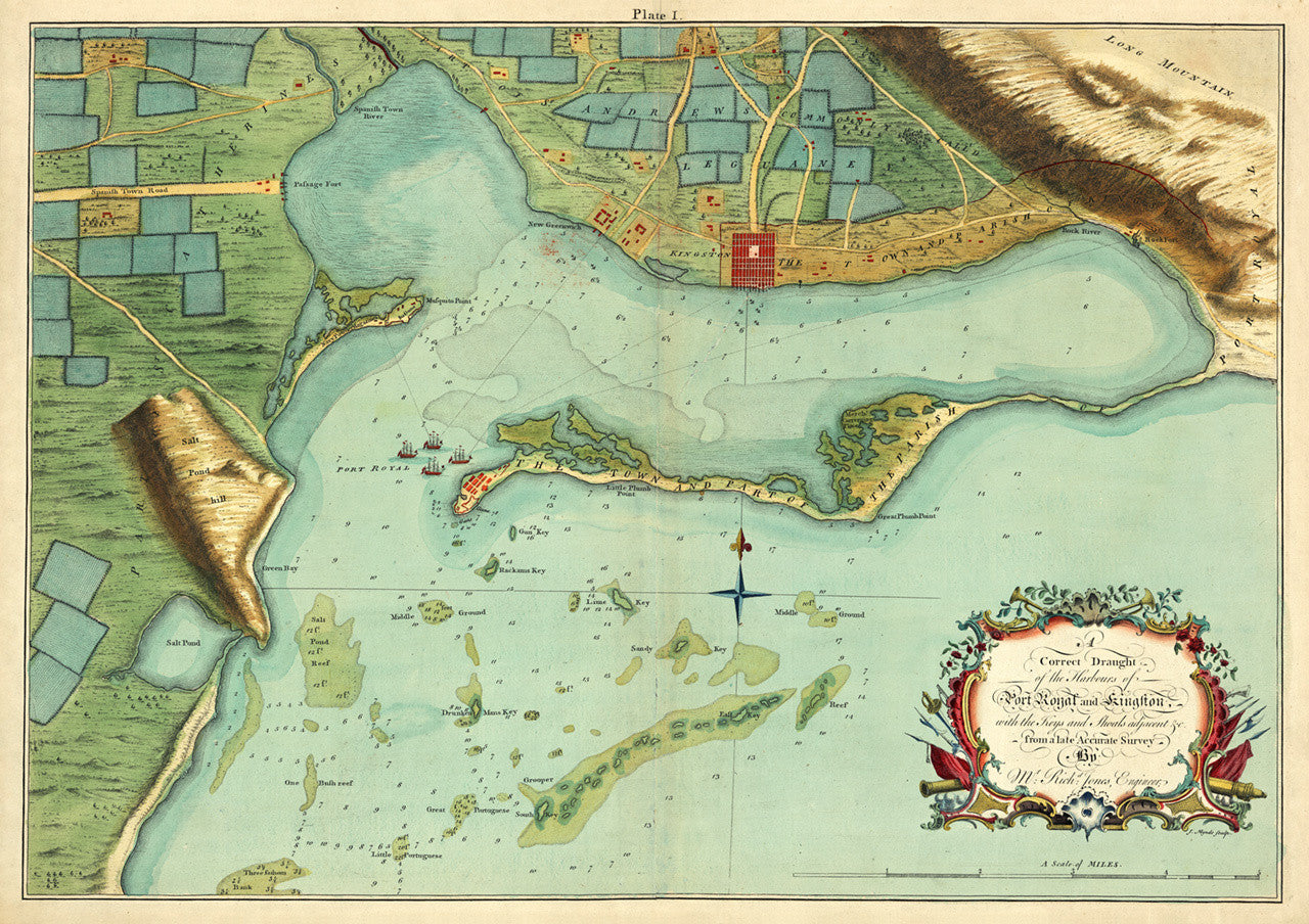 Port Royal Jamaica Map 1756 Chart of Kingston & Port Royal, Jamaica | Battlemaps.us