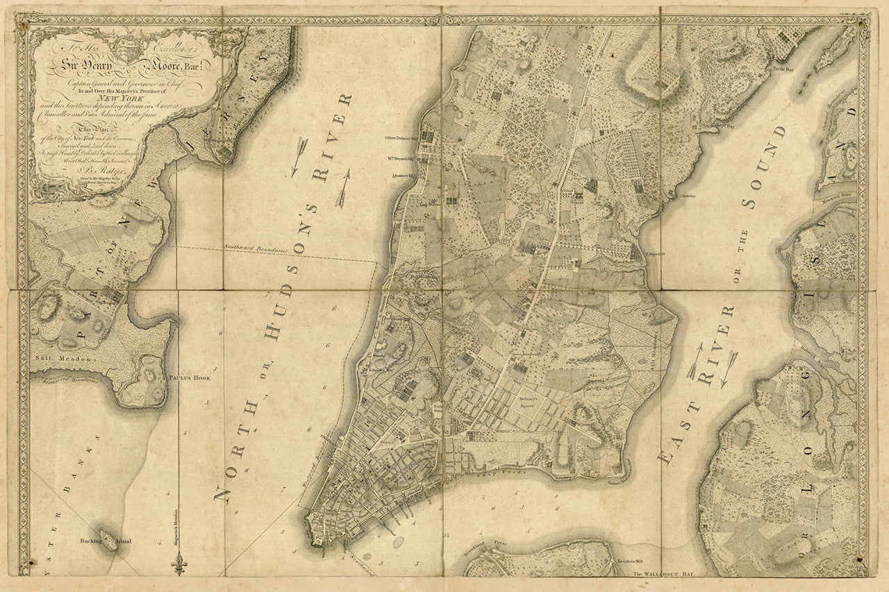 New York, 1776, Manhattan, Ratzer Plan | Battlemaps.us