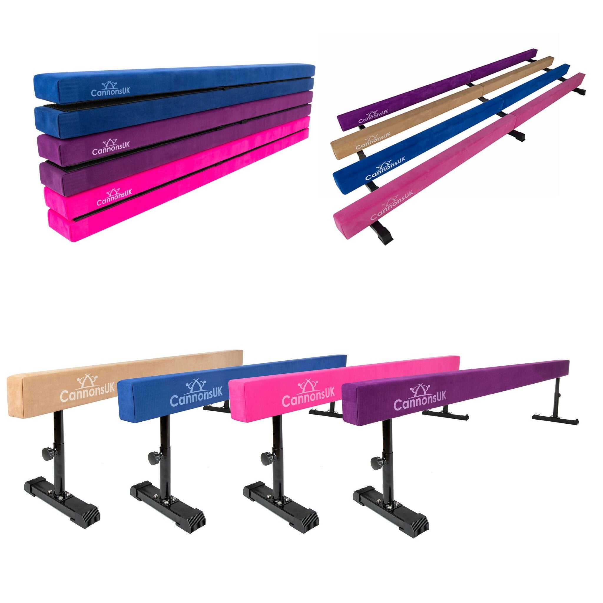 Cannons UK Gymnastics Beams. 8ft Folding Beams to 12ft Solid Beams