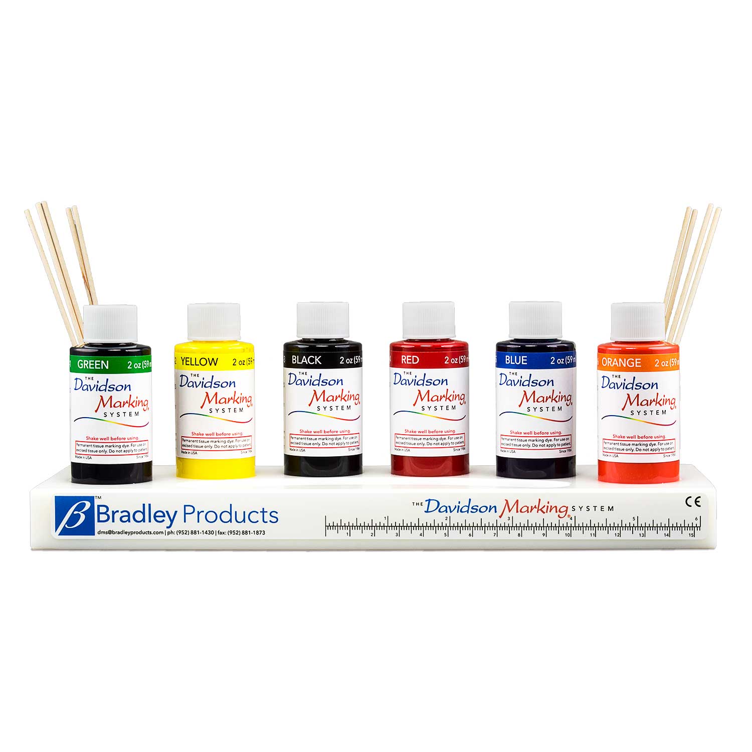 Davidson Marking System C 6 Color Set Of 2 Oz 59ml Dyes Bradley Products