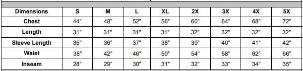 size chart