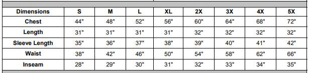 size chart