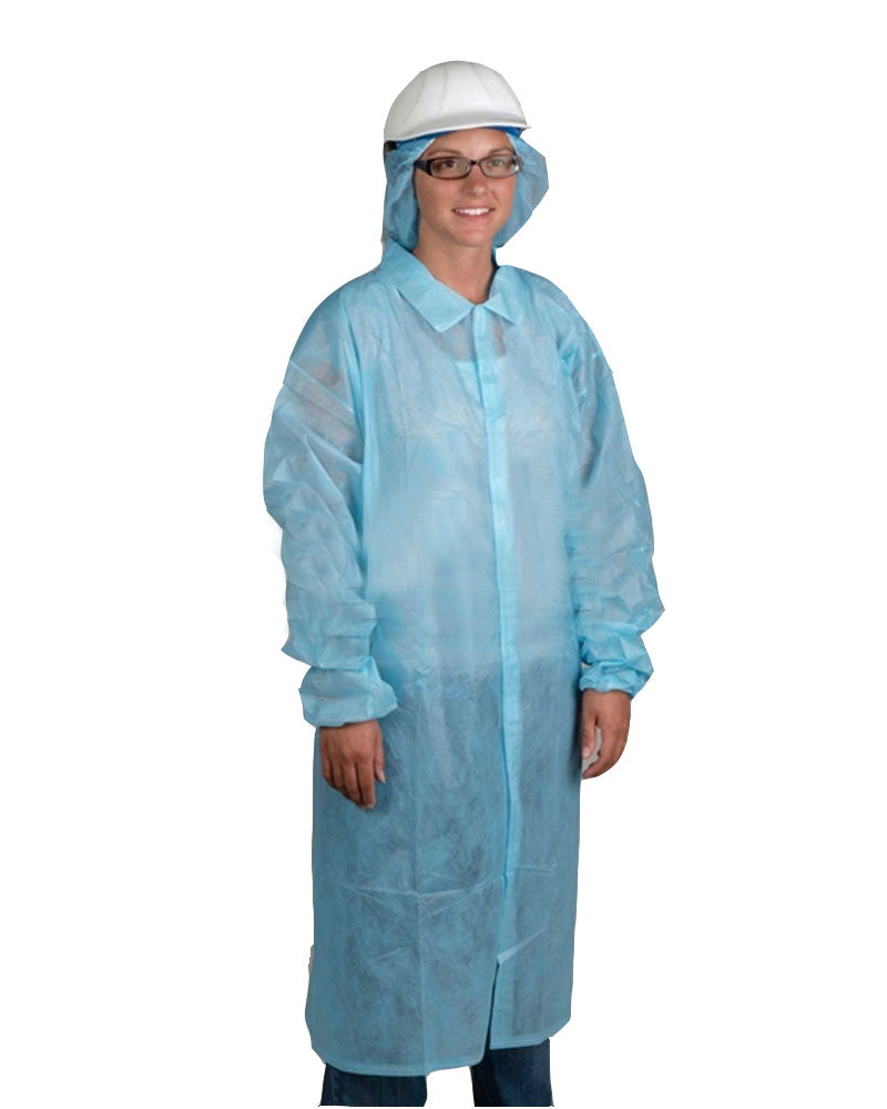 Global Industrial™ Disposable Polypropylene Lab Coat, Elastic