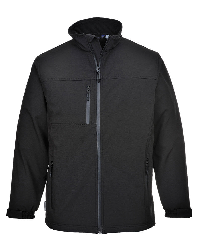 Portwest Black 3 Layer Laminated Softshell Rain Coat Jackets