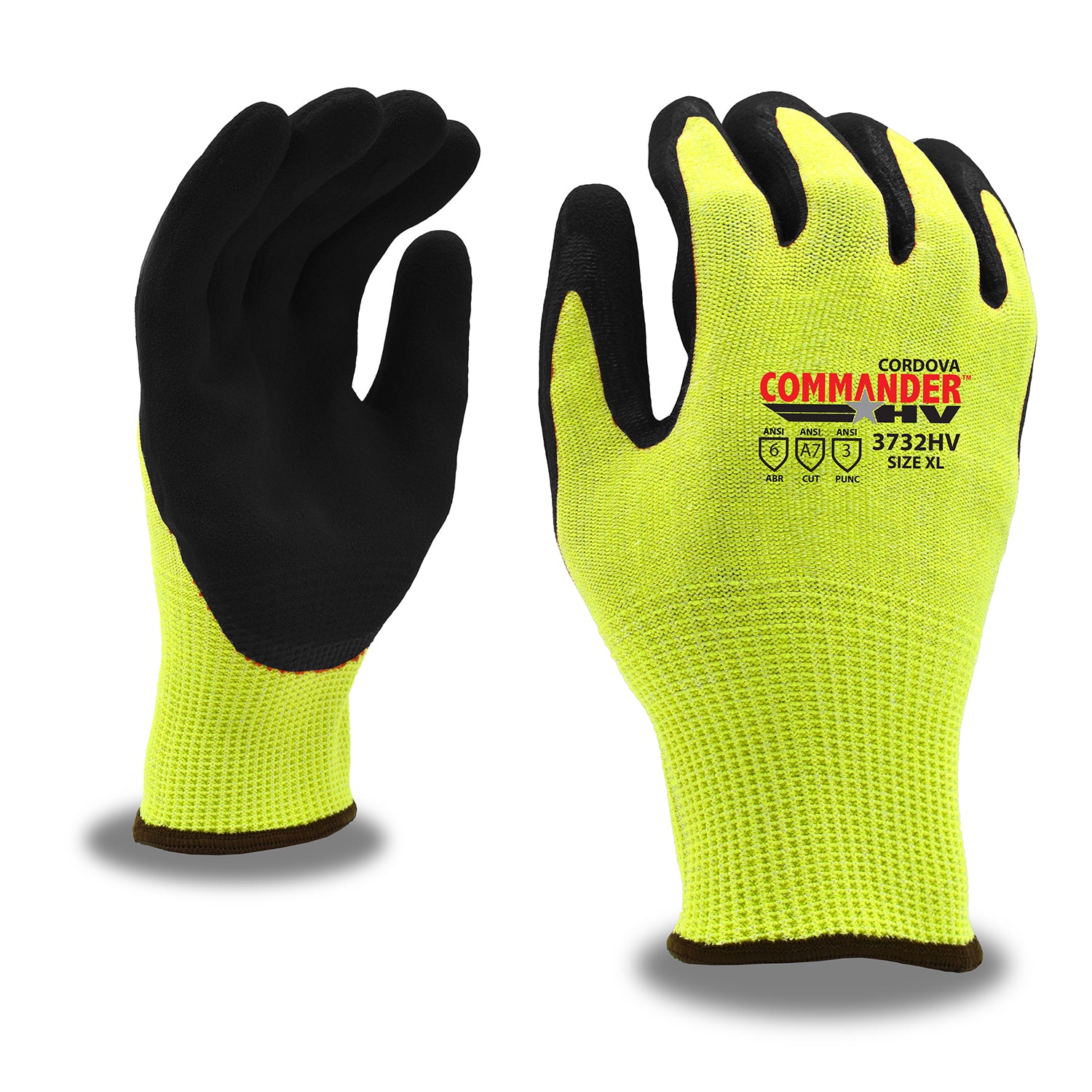 ANSI/ISEA 105-2016 Level A4 Impact & Cut Resistant Gloves, Hi-Vis, Nitrile  Coated