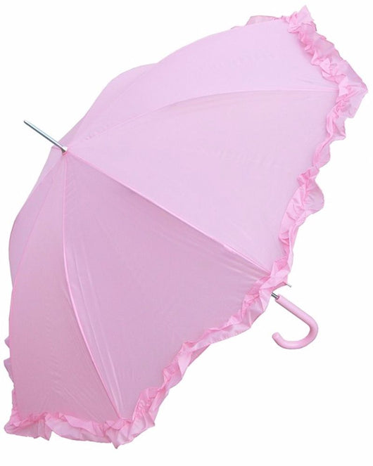 pink umbrellas wedding