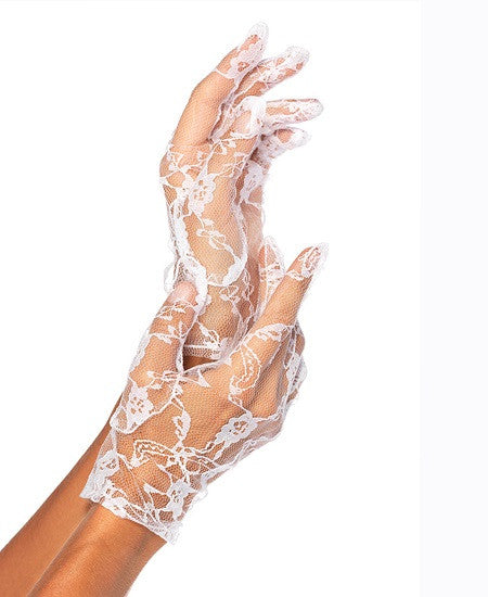 wrist length lace gloves