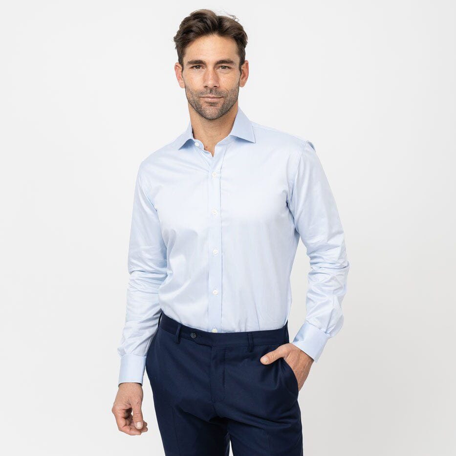 The Blue Fine Twill Spread Dress Shirt