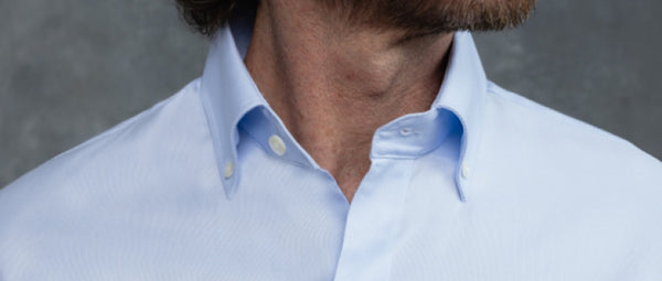 blue button-down collar dress shirt