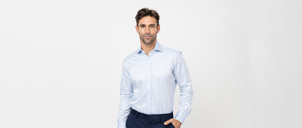 man wearing poplin shirt