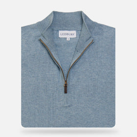 The Slate Blue Heather Easterley Half-Zip Sweater – Ledbury