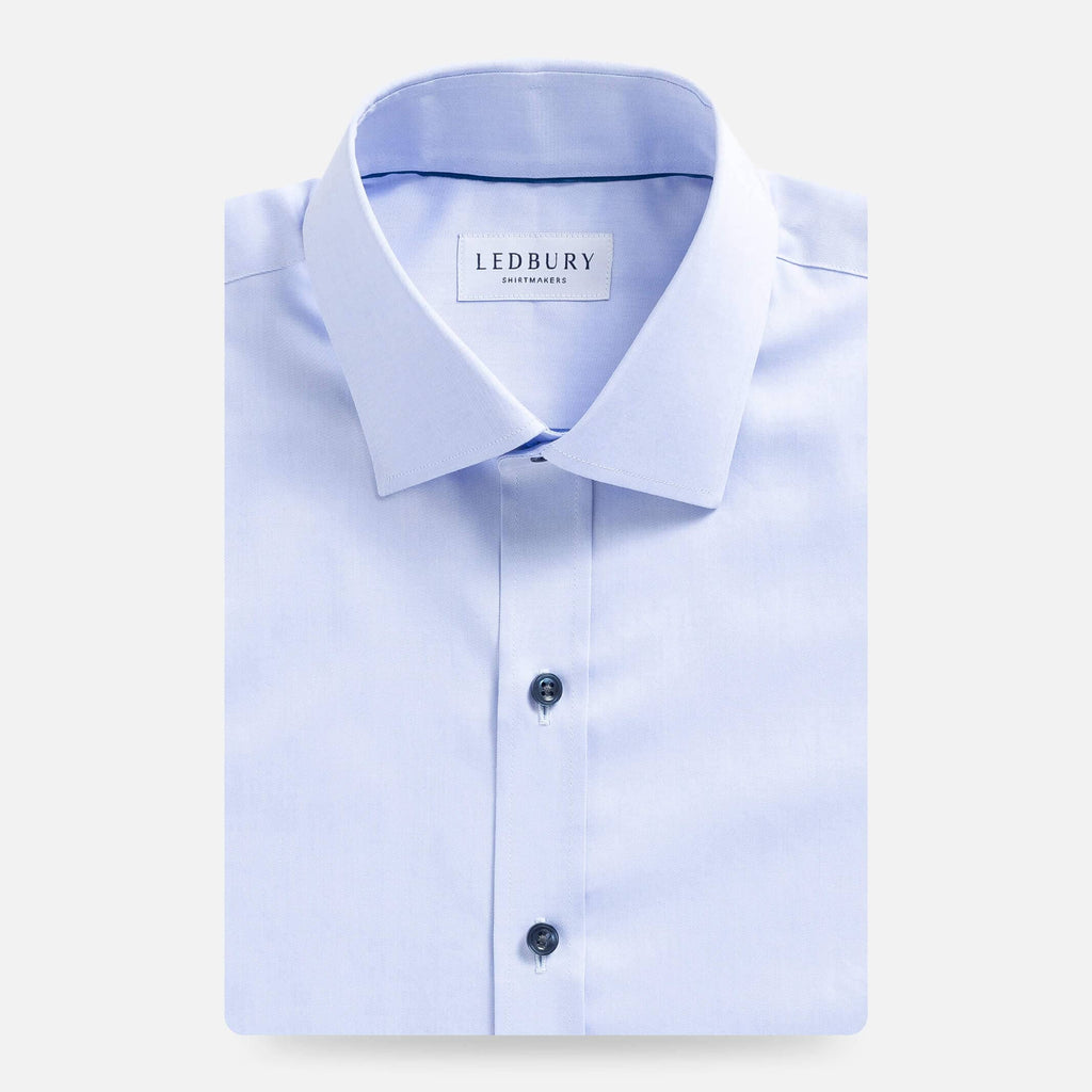 The White Madison Fine Twill with Navy Buttons Custom Shirt – Ledbury