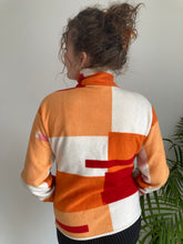 Red Orange Retro Print Fullzip Fleece