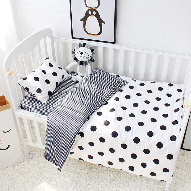 black and white cot bedding