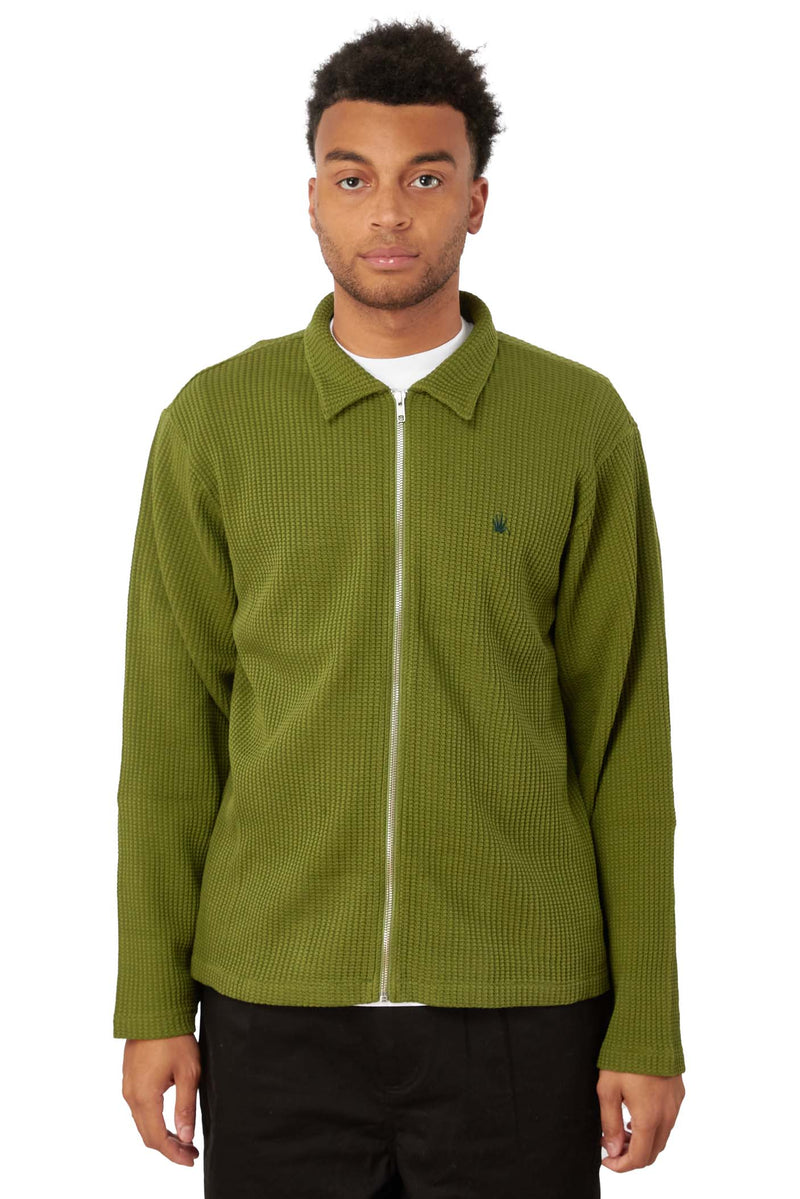 STUSSY BIG THERMAL ZIP SHIRT M | labiela.com