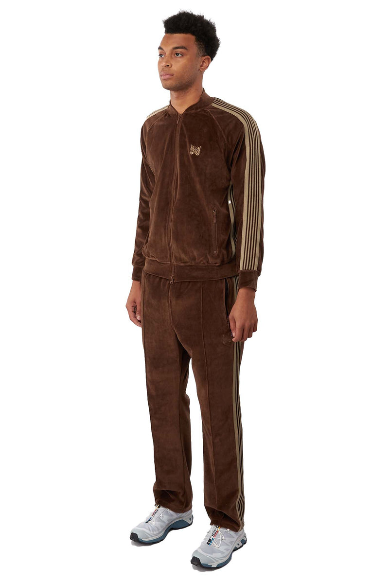 Needles Mens C/PE Velour Narrow Track Pant | ROOTED