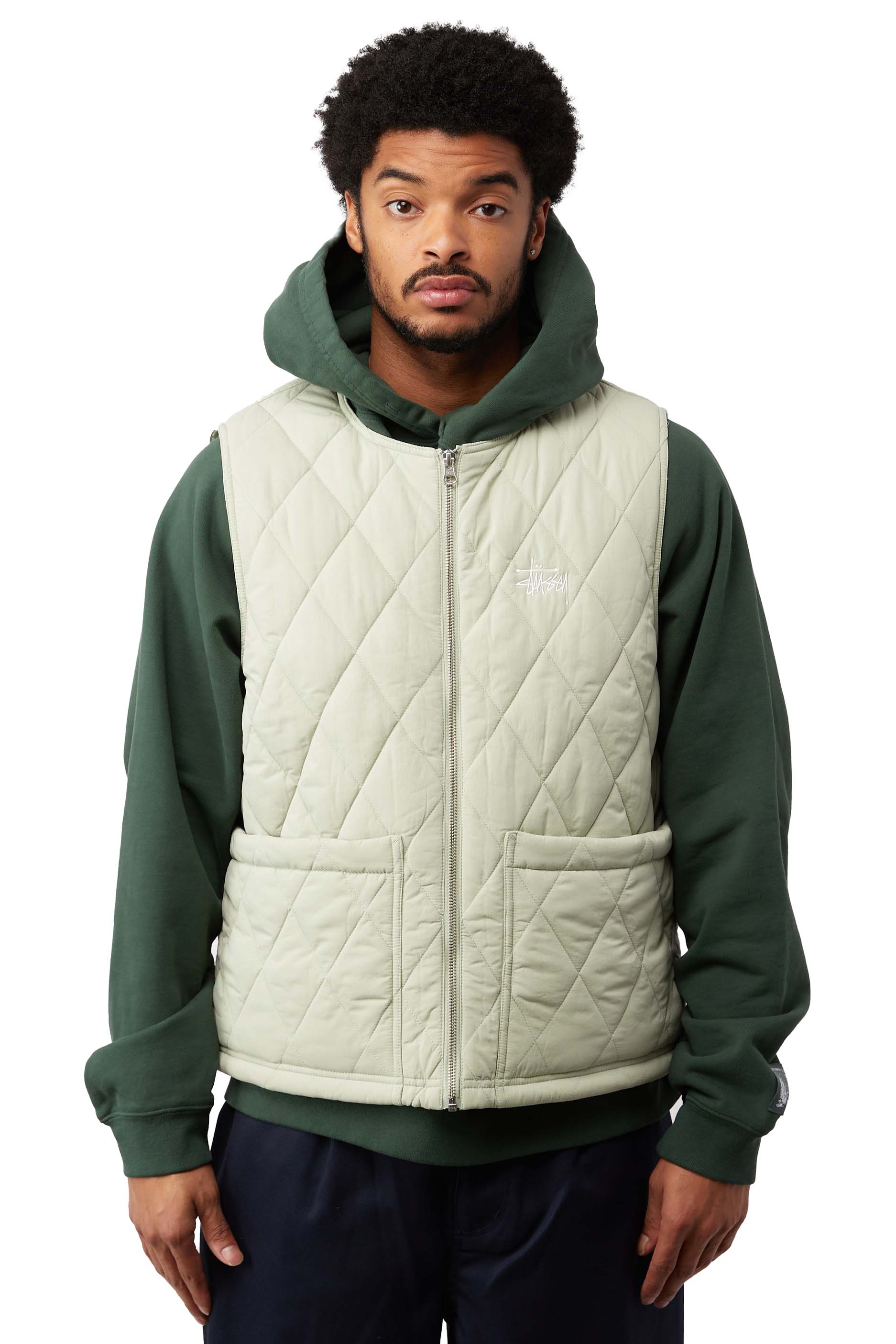 STUSSY DIAMOND QUILTED VEST キルティングベスト