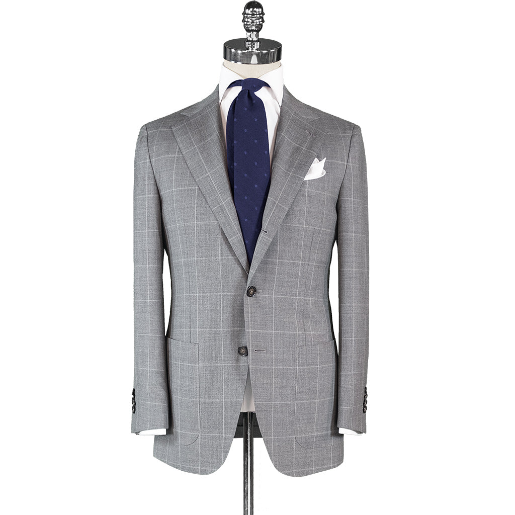 Light Grey Windowpane Suit - Beckett & Robb